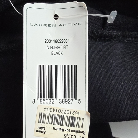 NEW Lauren Ralph Lauren active black straight leg sweat pants XL - Picture 6 of 7